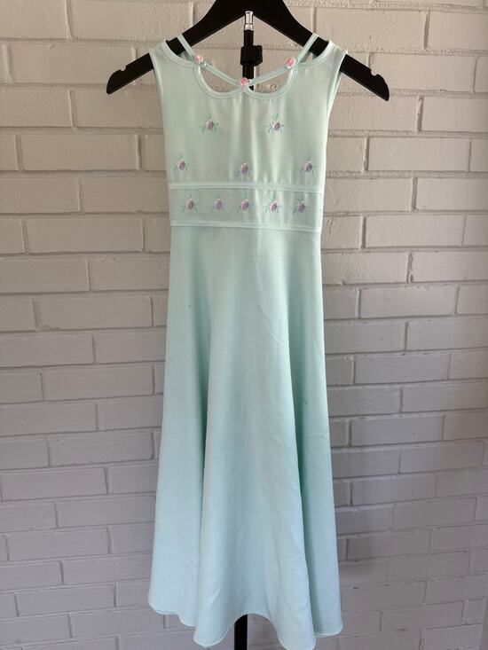 Bonnie Jean Other - Bonnie Jean Girls Mint Green Embroidered Floral Easter Dress Size 10 Tie Bac